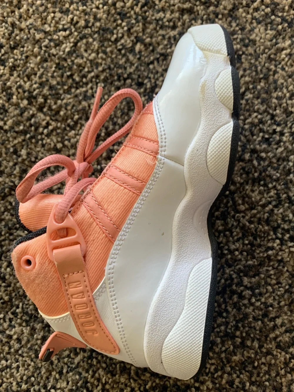 Kids Mid-Top Jordan Sneakers in Pink and White size 12C